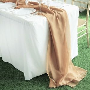 18" W x 180" L Chiffon Table Runner, Gold